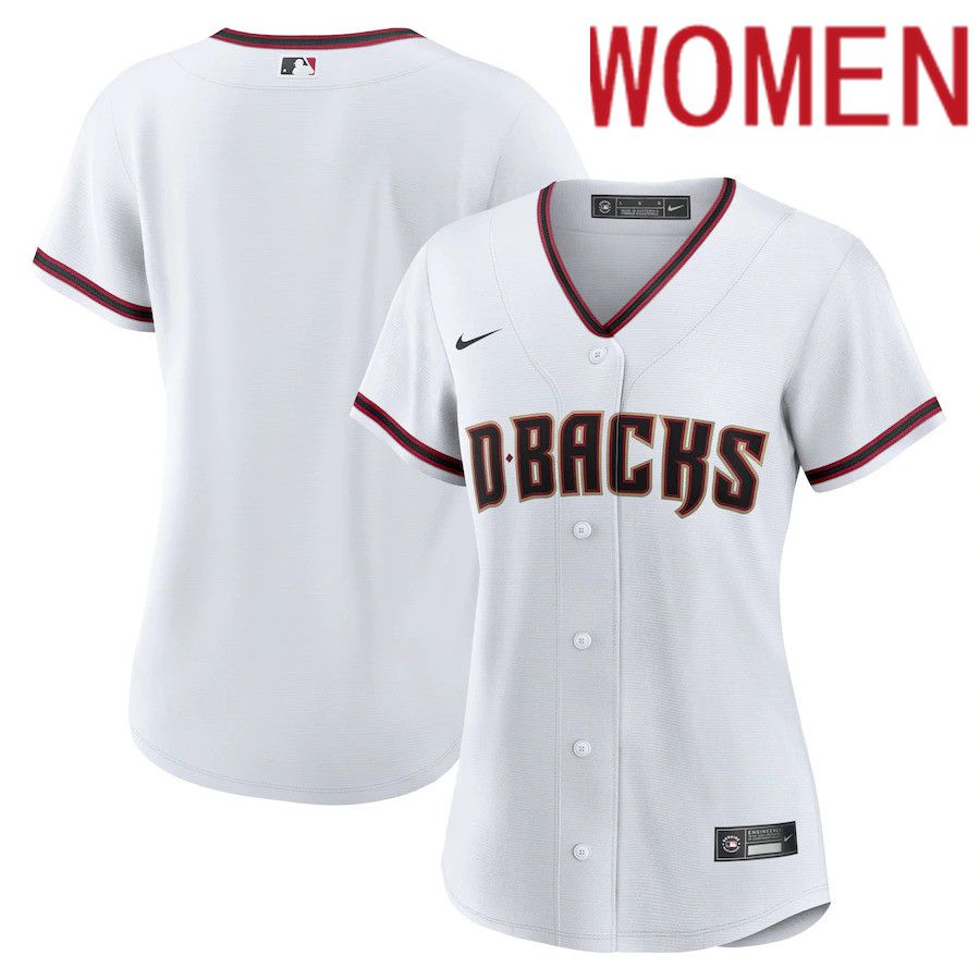 Women Arizona Diamondbacks Nike White Home Blank Replica MLB Jersey->women mlb jersey->Women Jersey